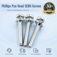 Vis à tête cylindrique Phillips SEMS en acier inoxydable SUS304 sur mesure M3 M4 M5 – Fixation combinée – Fabricant chinois pour le secteur des télécommunications