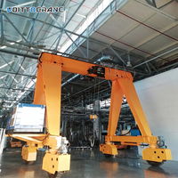 Grue portique industrielle mobile robuste à poutre simple, sans rail, à pneus en caoutchouc, de 3 à 20 tonnes