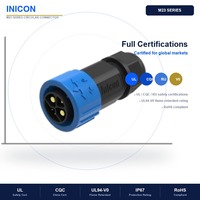 Conector Impermeable para Exteriores IP67 con Conexión Rápida a Presión, Enchufe Macho, Cable, Resistencia a la Corrosión, Certificación CE, RoHS, TUV, UL, M23