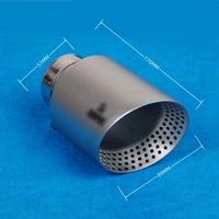 Punta de escape de acero inoxidable 304 de 3.5 pulgadas, acabado negro mate con malla, estilo AK, para modificación de silenciador de coche