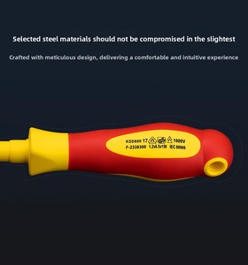 Set di utensili da <span class=keywords><strong>elettricista</strong></span> con manico in acciaio per cacciavite industriale con logo personalizzato isolato - Product Image 5