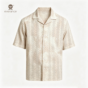 <span class=keywords><strong>Camisa</strong></span> de <span class=keywords><strong>Hombre</strong></span> Artesanal con Diseño Calado, 185gsm, 30% Algodón, 70% Poliéster, Patrón Zig-Zag, Estilo Cubano para Playa - Product Image 5