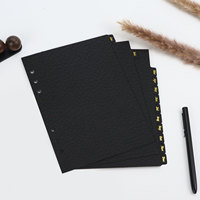 Page de diviseur mensuel A5 avec estampage en or de décembre pour classeur, boîte PP, produits de classement en stock