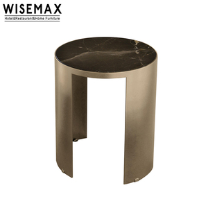 WISEMAX MÖBEL Leichtes Luxus design Home Couch tisch Holz Edelstahl rahmen Wohnung Eck tisch Set für Wohnzimmer - Product Image 6