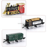 Train électrique de Noël en plastique ABS, locomotive à piles, voie ferrée, train classique avec effets sonores et lumineux