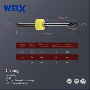 Frese WEIX di Alta Qualità da Laboratorio Odontoiatrico per Blocchi di <span class=keywords><strong>Zirconia</strong></span>, Frese Dentali per Macchina - Product Image 6