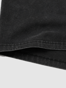 Men's <b>Vintage</b> Washed Black Regular Fit Solid 100% Cotton Blank T-Shirt Eco-Friendly Breathable Drop Shoulder Crew Neck <b>Tee</b> - Product Image 5
