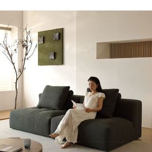 Sofá Pixel de Alta Gama en Tela Negra de Lino y Algodón, Estilo Italiano Minimalista, Modular, Moderno, para Sala de Estar, Sofá Esquinero - Product Image 4