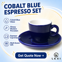 Ensemble de tasses et soucoupes à expresso en céramique brillante de haute qualité, petite taille, pour les cafés, les hôtels et les restaurants