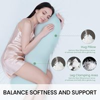 Adultes Refroidissement Mousse à Mémoire Ferme Long Lit Côté Dormir Soutien Complet du Corps Grossesse Maternité Oreiller Étreignant pour Dormeurs Latéraux