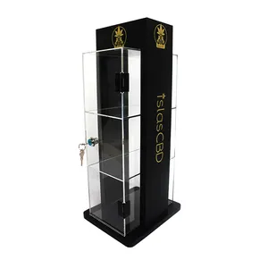 Factory display cases smoke shop acrylic door lock display smoking accessories display