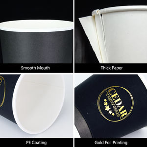 Bicchieri di Carta Neri a Doppia Parete con Coperchi, Personalizzabili con Logo, 8oz 10oz 12oz 16oz, Usa e Getta con Stampa in Lamina d'Oro per <span class=keywords><strong>Caffè</strong></span> <span class=keywords><strong>da</strong></span> <span class=keywords><strong>Asporto</strong></span> - Product Image 4