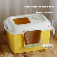 Grand bac à litière pour chaton Couvercle d'entrée supérieur robuste 20L Plastique intérieur Nouvelle arrivée Plateau de toilette pour chat fermé anti-déversement