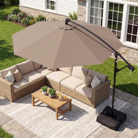 Parasol d'extérieur pliable 3 m (10 pieds) imperméable au design moderne - Parasol cantilever déporté pour cour, balcon, plage, piscine