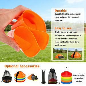 Conos <span class=keywords><strong>de</strong></span> Entrenamiento <span class=keywords><strong>de</strong></span> Fútbol <span class=keywords><strong>de</strong></span> 19 cm, Marcadores Planos <span class=keywords><strong>de</strong></span> 30 g, PE Duradero para Equipamiento <span class=keywords><strong>de</strong></span> Entrenamiento <span class=keywords><strong>de</strong></span> Fútbol, Exclusivo para Supermercados al por Mayor - Product Image 5