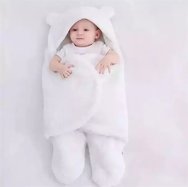 Neugeborene Schlaf verpackung Baby Baumwolle Plüsch Jungen Mädchen Niedlich Empfangen Decke Schlafsack