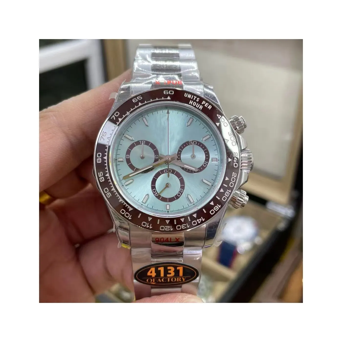 2024 Luxury Designerนาฬิกาโครงกระดูกกลับ 4130 4131 น้ําแข็งสีฟ้าอัตโนมัติMechanical Movementจักรวาลนาฬิกาสําหรับชาย