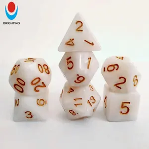 White Pearl Polyhedral Dungeons and Dragons RPG DND Sets Toys Family Party Roll Play 7pcs Per Set Board Game Marble Custom Dice