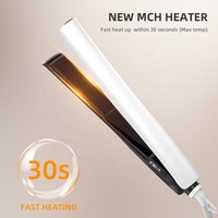 Plancha de Pelo Eléctrica de Cerámica con Iones Negativos y Calentamiento Rápido, Marca Privada, con Control de Temperatura LED