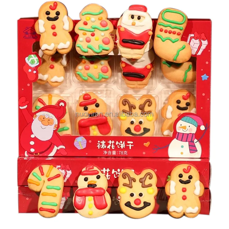 अनुकूलित मज़ेदार क्रिसमस कैंडी जिंजरब्रेड पुरुष क्रिसमस सजाए गए कुकीज़