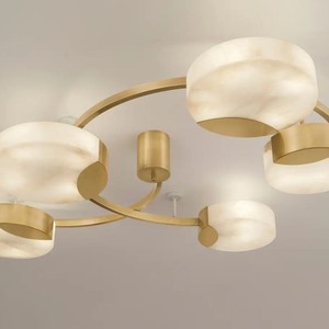 Plafonnier de style américain en marbre, LED blanc froid, montage en surface, pour chambre à coucher, bureau, design rustique et minimaliste - Product Image 5
