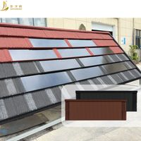 Tuiles solaires en pierre revêtues de revêtement BIPV, classe A, résistantes au feu, pour climat chaud en Afrique et en Asie