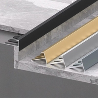 Profilé de nez de marche en aluminium en forme de F, bande de finition antidérapante pour protection des bords des marches, pour carrelage, vinyle et revêtements de sol stratifiés