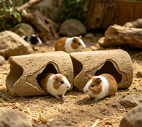 Rumah Pohon Ramah Lingkungan untuk Hamster, Tempat Berlindung Hewan Kecil, Terowongan untuk Guinea Pig, Gerbil, Aksesoris Kandang Hewan Peliharaan