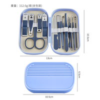Ensemble de manucure avec coupe-ongles et ciseaux, outils de soin personnel portables en acier dans une boîte