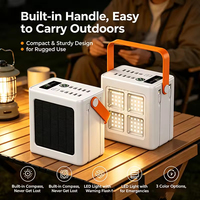 Banco de Energía Solar de 120000mAh/200000mAh y 22.5W con Batería de Litio-Polímero, PVC, 12 Puertos, Luz LED para Camping y Brújula para Emergencias al Aire Libre