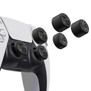 Playvital Đen Ergonomic Silicone amalog phím điều khiển thumbstick Grip bìa cho Xbox một, ps5, PS4 điều khiển