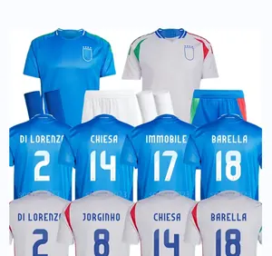 2024 italy 125 Years Anniversary soccer jerseys Player version maglie da calcio SCAMACCA IMMOBILE Italia football Shirts Men set
