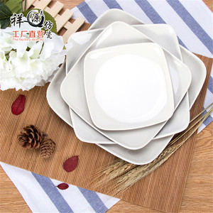 จานเมลามีนสีขาวทรงสี่เหลี่ยม ทนทาน เหมาะสำหรับโรงแรม งานเลี้ยง บุฟเฟ่ต์ - Product Image 3
