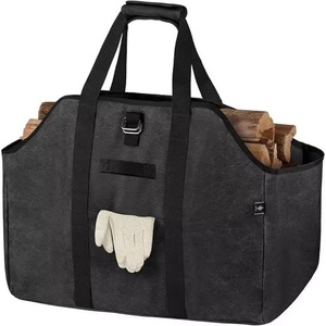 Muestra gratuita, precio de fábrica personalizado para fabricantes. Bolsa para leña de lona encerada, excepcionalmente grande y duradera. - Product Image 3
