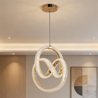 Lustre LED moderne à anneaux entrelacés, décoration de luxe pour la maison, idéal pour le salon, la salle à manger, la chambre à coucher, le hall d'entrée