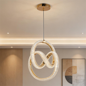 Lampadario a Sospensione LED Moderno con Anelli Intrecciati, Decorazione di Lusso <span class=keywords><strong>per</strong></span> <span class=keywords><strong>Soggiorno</strong></span>, Sala da Pranzo, Camera da Letto, Ingresso - Product Image 1