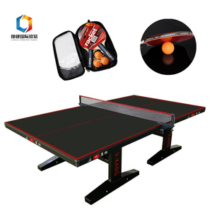 Table de tennis de table pliable en MDF de 25 mm avec design en T breveté et roues rétractables pour les jeux de <span class=keywords><strong>ping</strong></span>-<span class=keywords><strong>pong</strong></span> professionnels en intérieur - Product Image 1