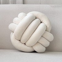 Coussin décoratif en velours tressé à la main, style nordique, 3 brins, avec long coussin pour la décoration de chambre d'enfant