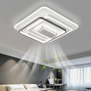 Doppia voce moderna telecomando 5cct lampade ventilatore a soffitto 110V/220V 6 velocità senza pale lunari LED per soggiorno camera da letto 2026 - Product Image 2