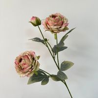 Grosir dekorasi pernikahan bunga Peony sutra buatan 3 bunga kepala peoni rangkaian bunga buatan
