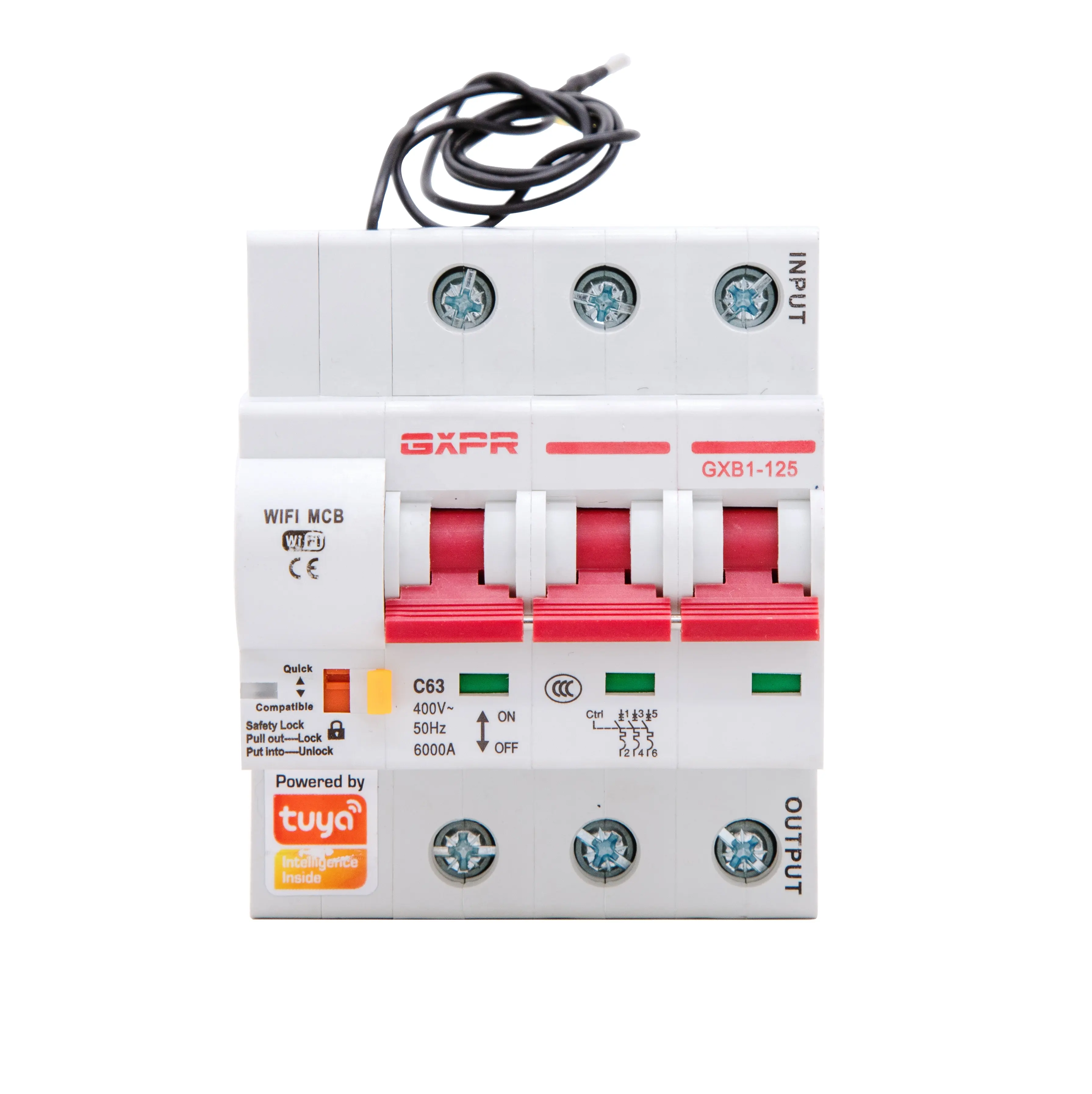 GXB1 3pole WiFi Smart Circuit Breaker 16A 125A Automatic Switch Overload Short Circuit Protection Work with Alexa Tuya