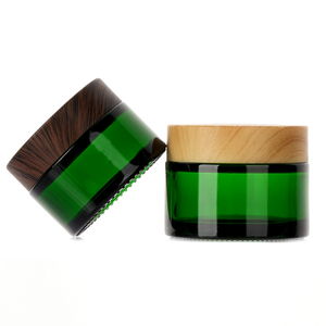 Bán buôn đầy đủ bộ sưu tập 1oz <span class=keywords><strong>2oz</strong></span> lọ kem thủy tinh với gỗ nhựa Mũ kim loại cho chăm sóc da - Product Image 2