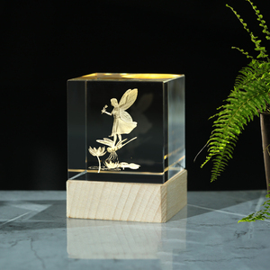 Honor of Crystal Led Light Night Light Gift Crystal Craft Ornaments 3d Laser Engraving Crystal Cube