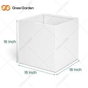 Jardinières en acier corten galvanisées de pot de fleur rectangulaire extérieur traditionnel de ferme pour l'usage à la maison de plancher - Product Image 5