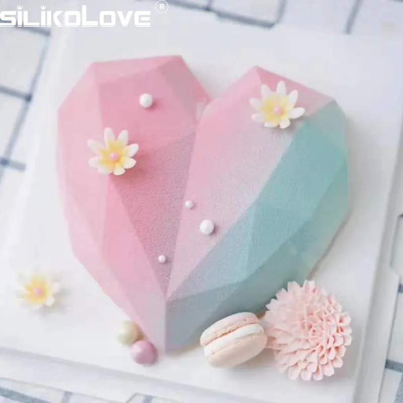 Wie im Fernsehen gesehen Romantisches Liebes design Schöne Kuchen Silikon Backformen