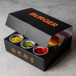Scatola per <span class=keywords><strong>Hamburger</strong></span> con Portabicchieri, Set di Imballaggio per <span class=keywords><strong>Hamburger</strong></span> e Bevande, Vassoio di Carta per Ristoranti Fast Food - Product Image 3