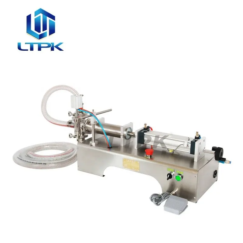 LTPK G1WY 10-100ml Semi automatic single nozzles water juice liquid perfume aerosol oil essential oil bottle filling machine