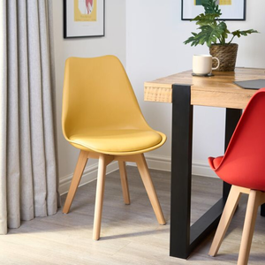 <span class=keywords><strong>Chaise</strong></span> de <span class=keywords><strong>salle</strong></span> à <span class=keywords><strong>manger</strong></span> moderne en plastique PP blanc, modèle Tulip, avec pieds en bois de hêtre, fabrication économique, grande réduction - Product Image 3