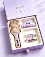 UME – Coffret Cadeau Luxe Personnalisé avec Logo, Pince à Cheveux et Brosse en Acétate Écologique, Décoration Capillaire, Emballage Carton