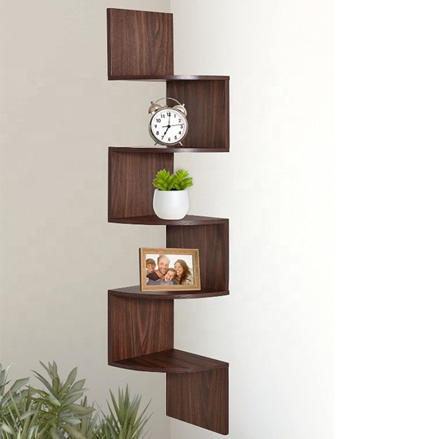 Hot Selling  Decoration Home Furnishing 5-Layer Wall-Mounted Corner Shelf Wall Floating Shelves